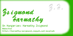 zsigmond harmathy business card